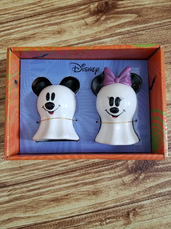 Disney Other - Disney Mickey Minnie Mouse Ghost Salt & Pepper Shakers Halloween